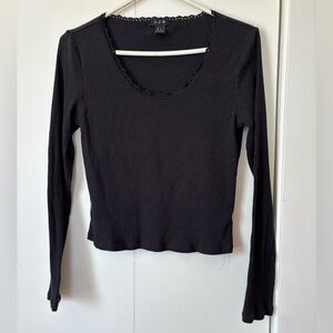 🎉4/30$🎉 U2B Black Ribbed Long Sleeve Top Size L — 7/10